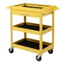 [US Warehouse] 3-Tray Stainless Steel Rolling Utility Cart Trolley with Drawer, Capacity: 330 LBS